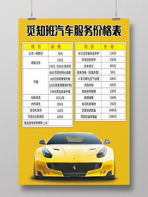 汽車美容服務價目表 模板、設計與服務項目全解析